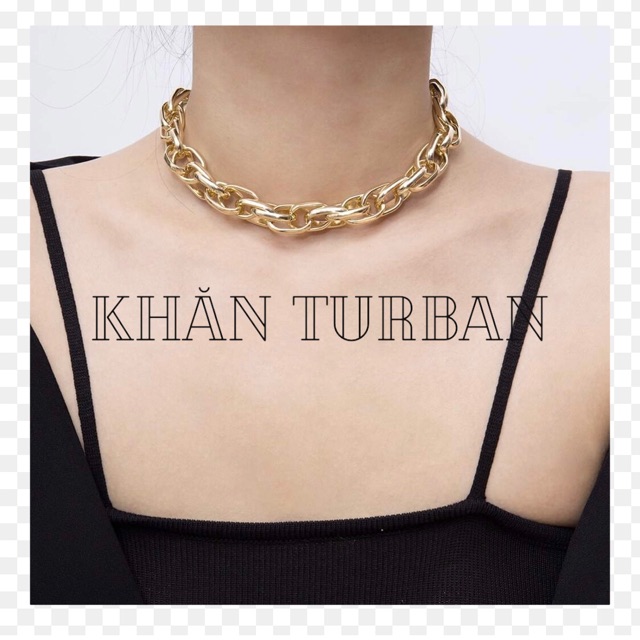 Vòng cổ dạng chuỗi xích màu vàng phong cách punk thời thượng dành cho nữ