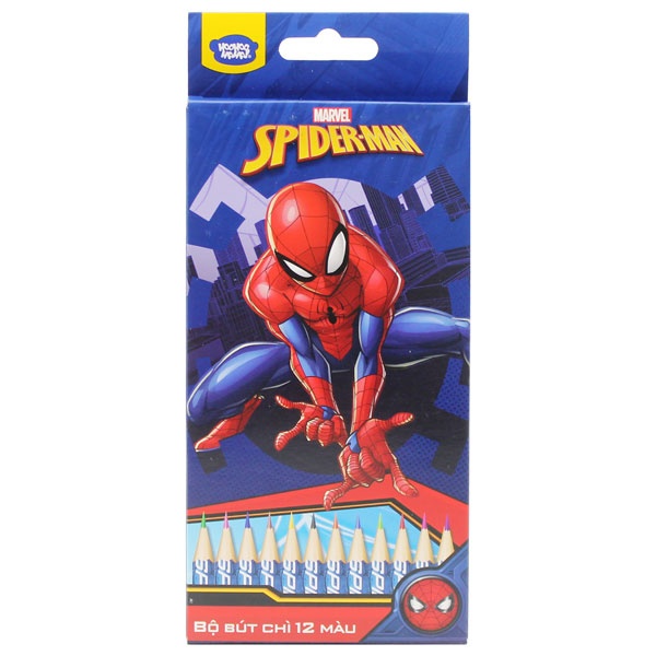 Hộp 12 Bút Chì Màu Marvel Spider-Man - HooHooHaHa® VPH13-1406 - Thư Viện Đồ Chơi
