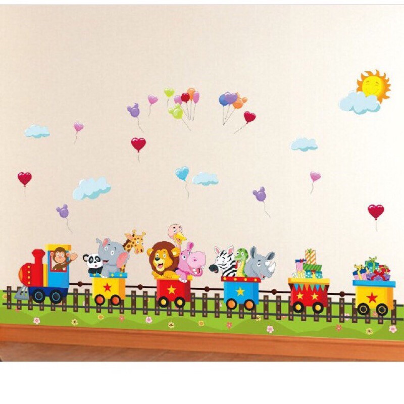 Decal giấy dán tường phương tiện giao thông kèm tiếng anh cho bé