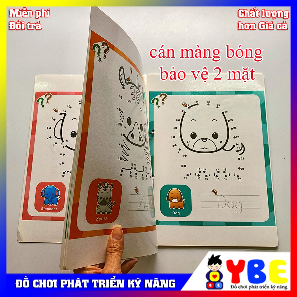 Đồ chơi tập viết và vẽ theo số chủ đề động vật vừa chơi vừa học phát triển kỹ năng học liệu montessori cho bé 2-6 tuổi
