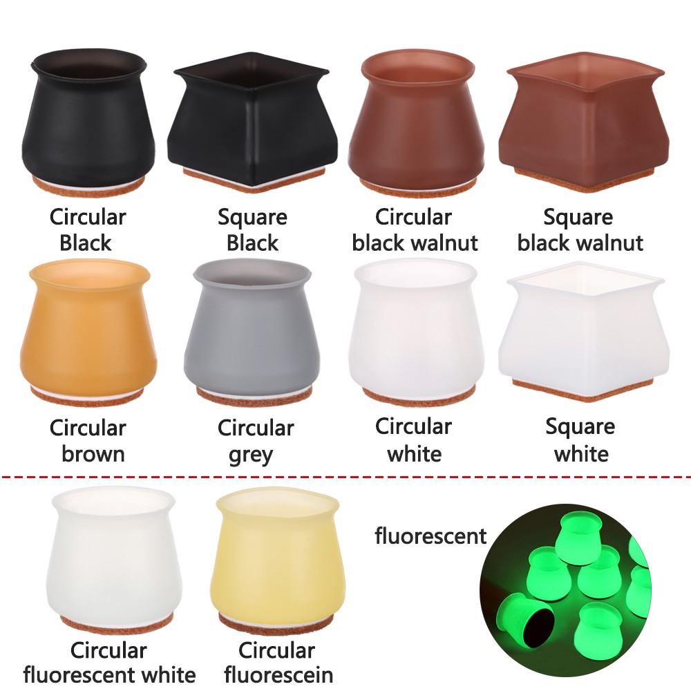 Bộ 4 Miếng Bọc Chân Bàn Ghế Chống Trượt Chống Mòn Chống Mòn Tiện Dụng Bảo Vệ Chân Bàn