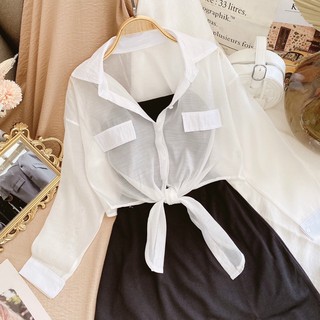SET ĐẦM 2D ĐEN x KHOÁC SƠMI