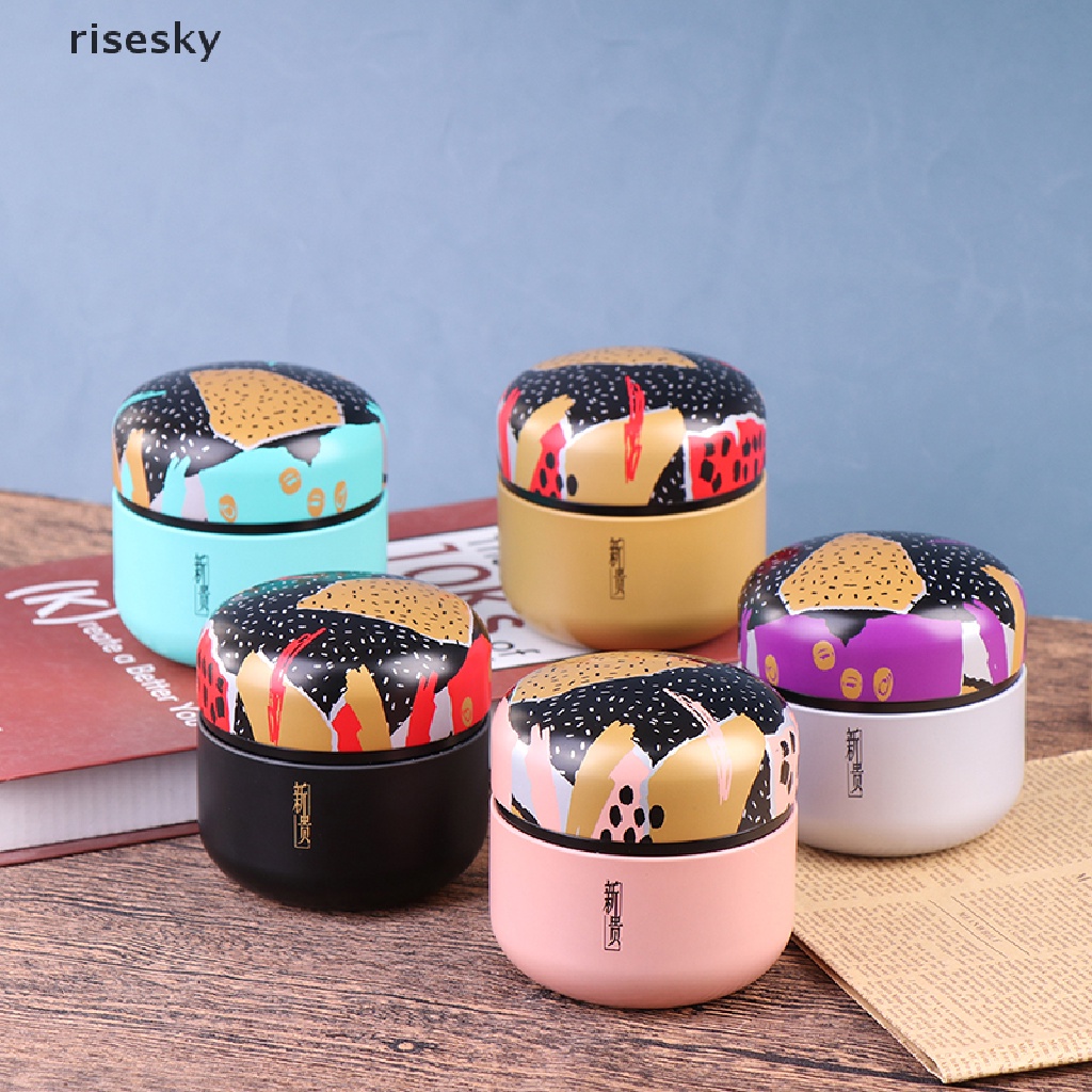 [risesky] Hộp Thiếc Đựng Cơm Trưa Màu Đen Nhám Có Khóa Và Chìa Khóa Chất Liệu Cấp Một Hộp Thiếc ♨Trên đó