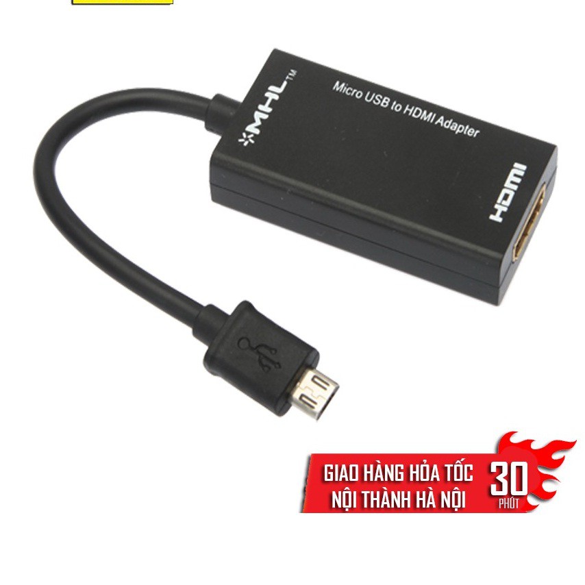 Cáp MHL chuyển Micro USB to HDMI (Đen) từ điện thoại lên TIVI - Cáp chuyển đổi MHL