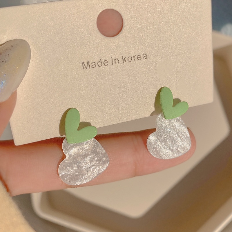 Bông Tai Hình Trái Tim Bằng Acrylic Phong Cách Hàn Quốc Đơn Giản Thời Trang Cho Nữ