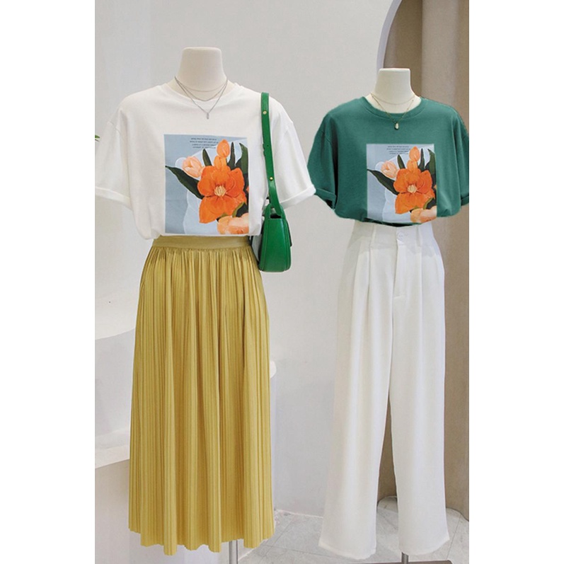 NRVP Áo Thun Tay Ngắn Cổ Tròn Bằng Vải Cotton 100% Nguyên Chất Thời Trang Mùa Hè Dành Cho Nữ Phong Cách Hàn Quốc