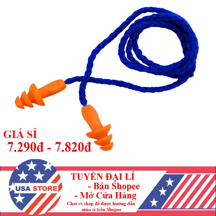 Đôi Nút Bịt Tai Có Dây Cam - Nhét Tai 3 Tầng - Siêu Việt Cách Âm, Chống Ồn Công Trường, Công Xưởng