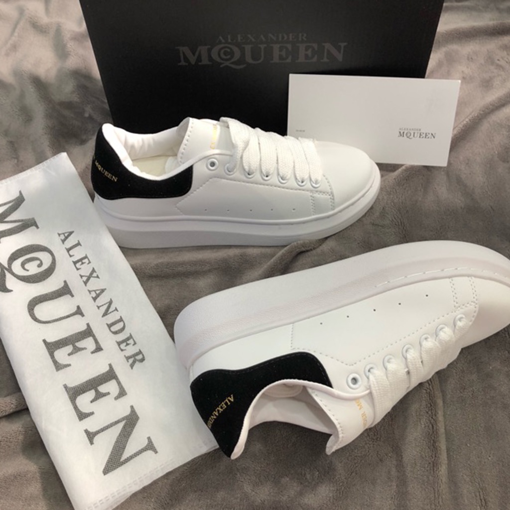 Giày Thể Thao Nam Nữ Trắng Cổ Thấp Giày Mc Queen MCQ Gót Nhung Đế Khâu Bản Trung | BigBuy360 - bigbuy360.vn