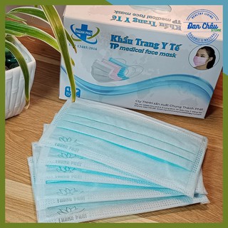 Khẩu Trang Y Tế 4 Lớp Cao Cấp Kháng Khuẩn THÀNH PHÁT Chống Giọt Bắn, Ngăn Khói Bụi - Hộp 5 bịch 50 Cái