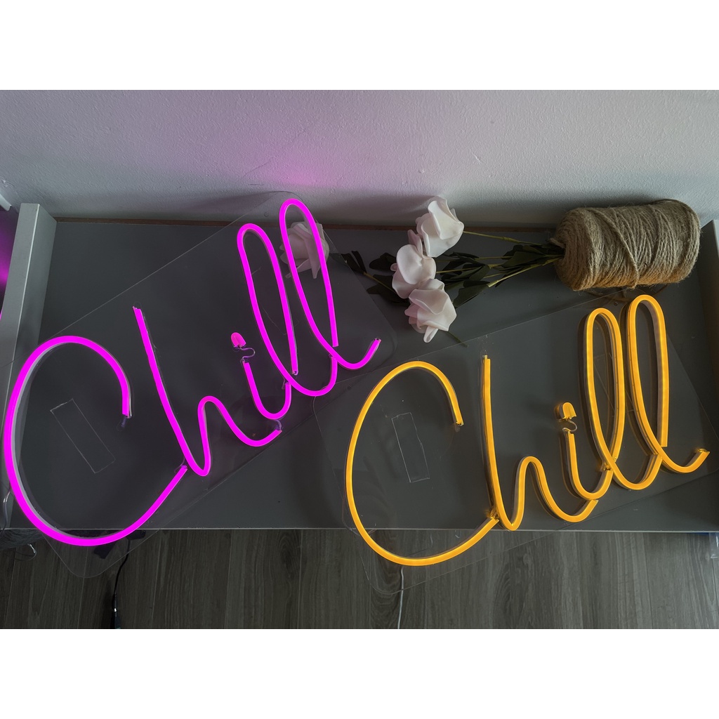 Đèn Led Neon Chill decor trang trí phòng ngủ decor góc học tập làm món quà