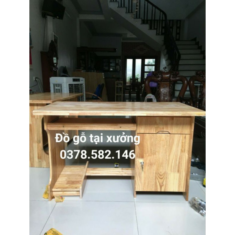 bàn học vi tính gỗ tự nhiên 1m x55cm