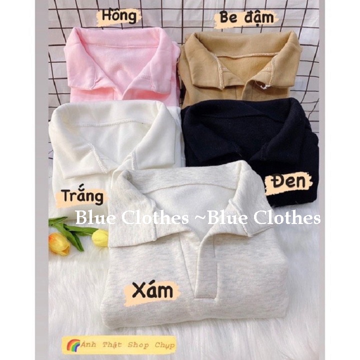 Áo Polo Cổ Bẻ Màu Trơn Phong Cách Hàn Quốc - Blue Clothes