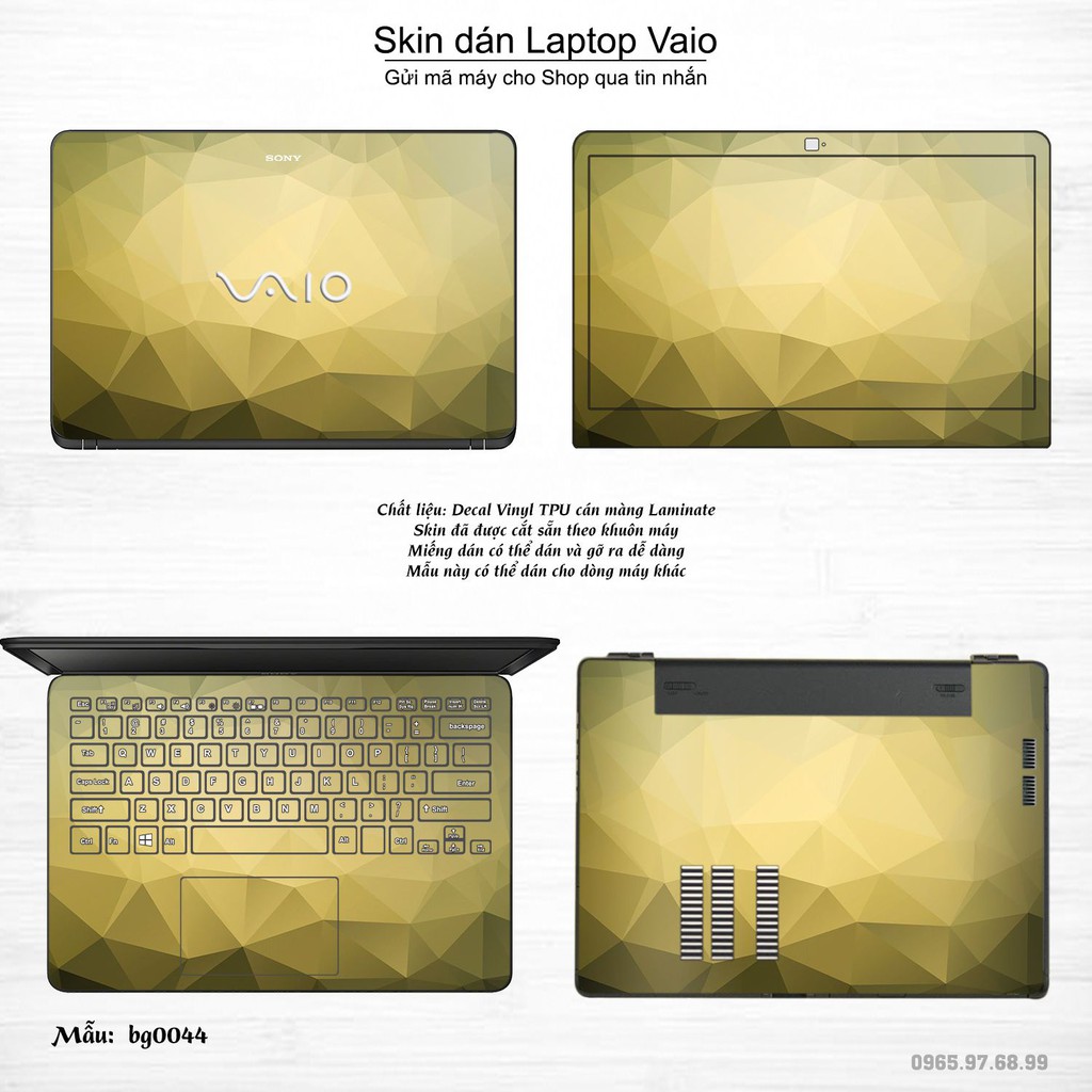 Skin dán Laptop Sony Vaio in hình Vân kim cương _nhiều mẫu 2 (inbox mã máy cho Shop)