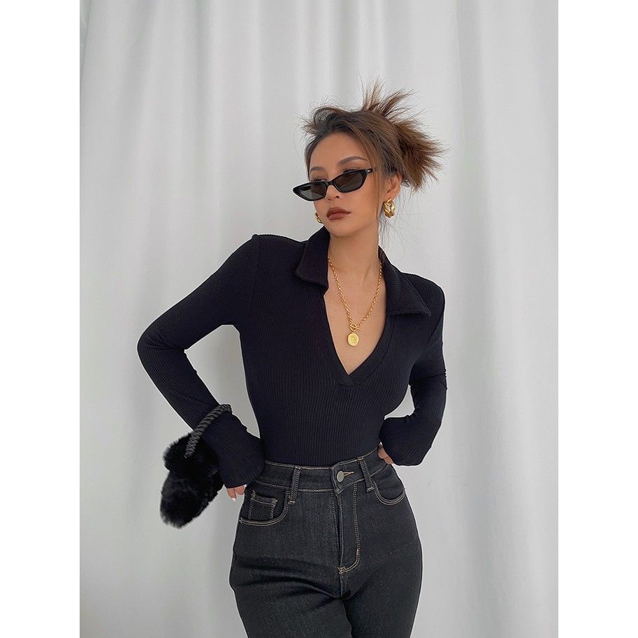 Bodysuit Cổ Chữ V Khoét Sâu Thiết Kế Quyến Rũ Thời Trang Theo Phong | BigBuy360 - bigbuy360.vn