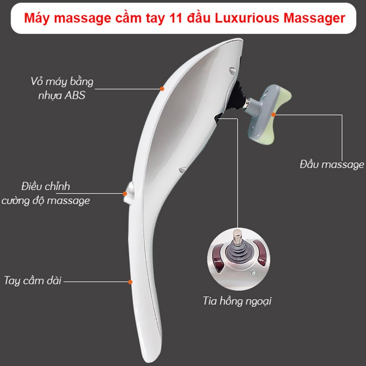 Máy Massage Cầm Tay 11 Đầu Nhật Bản - Gậy Đấm Lưng Giảm Đau Nhức Vai Gáy, Toàn Thân