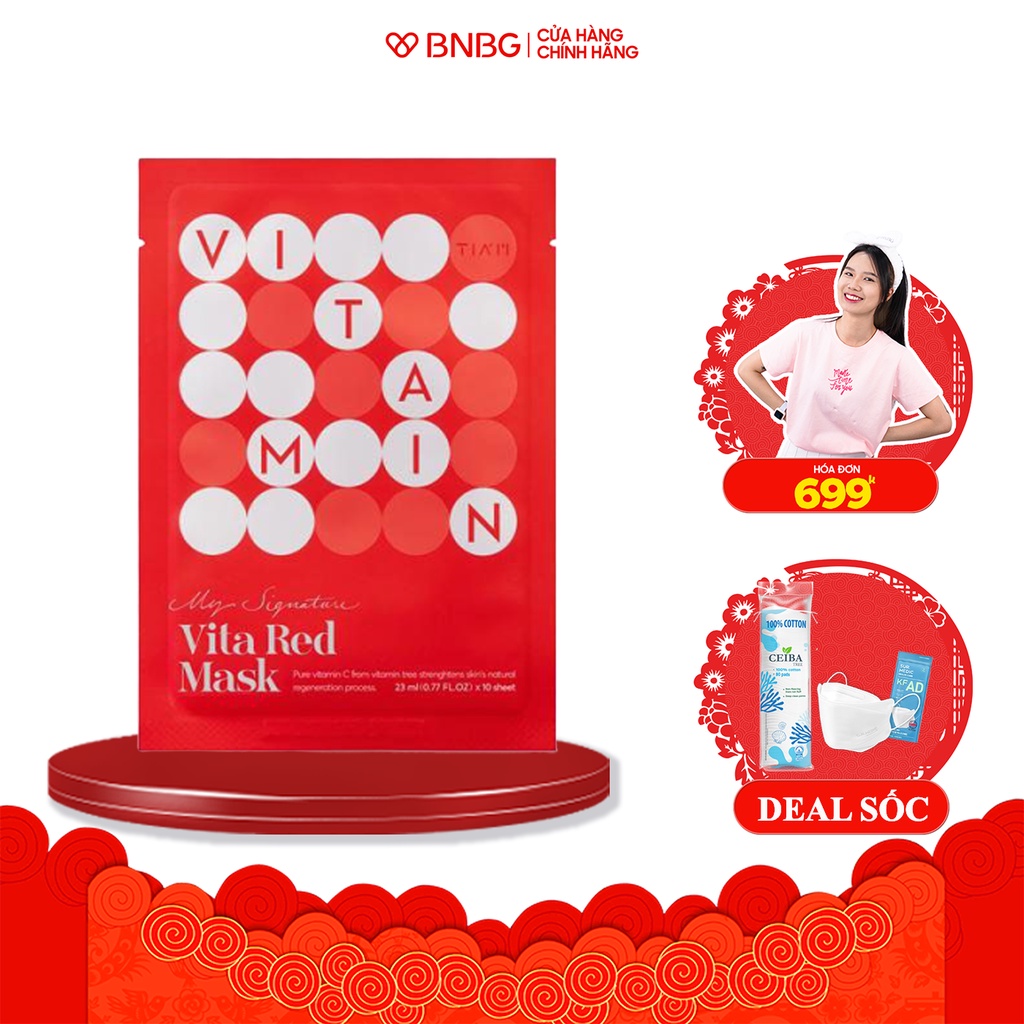 Mặt Nạ Dưỡng Trắng Vitamin C Tiam My Signature Vita Red Mask 23ml