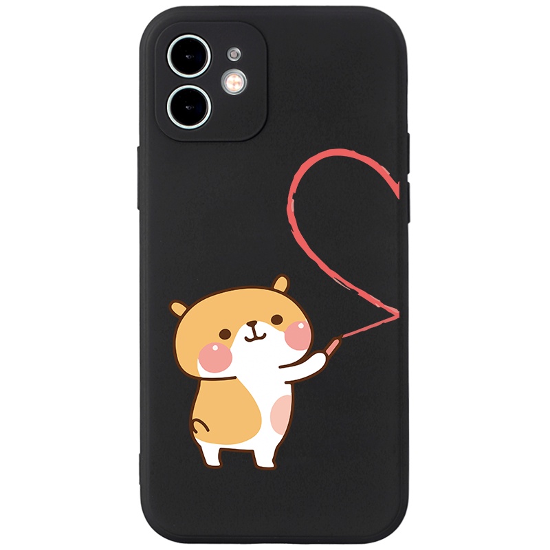 Ốp lưng JURSUE mềm hoạt hình cặp đôi dễ thương đẹp cho iPhone 13 12 11 Pro Max SE 2020 X XR XS ip 8 7 6 6S Plus kute Y15