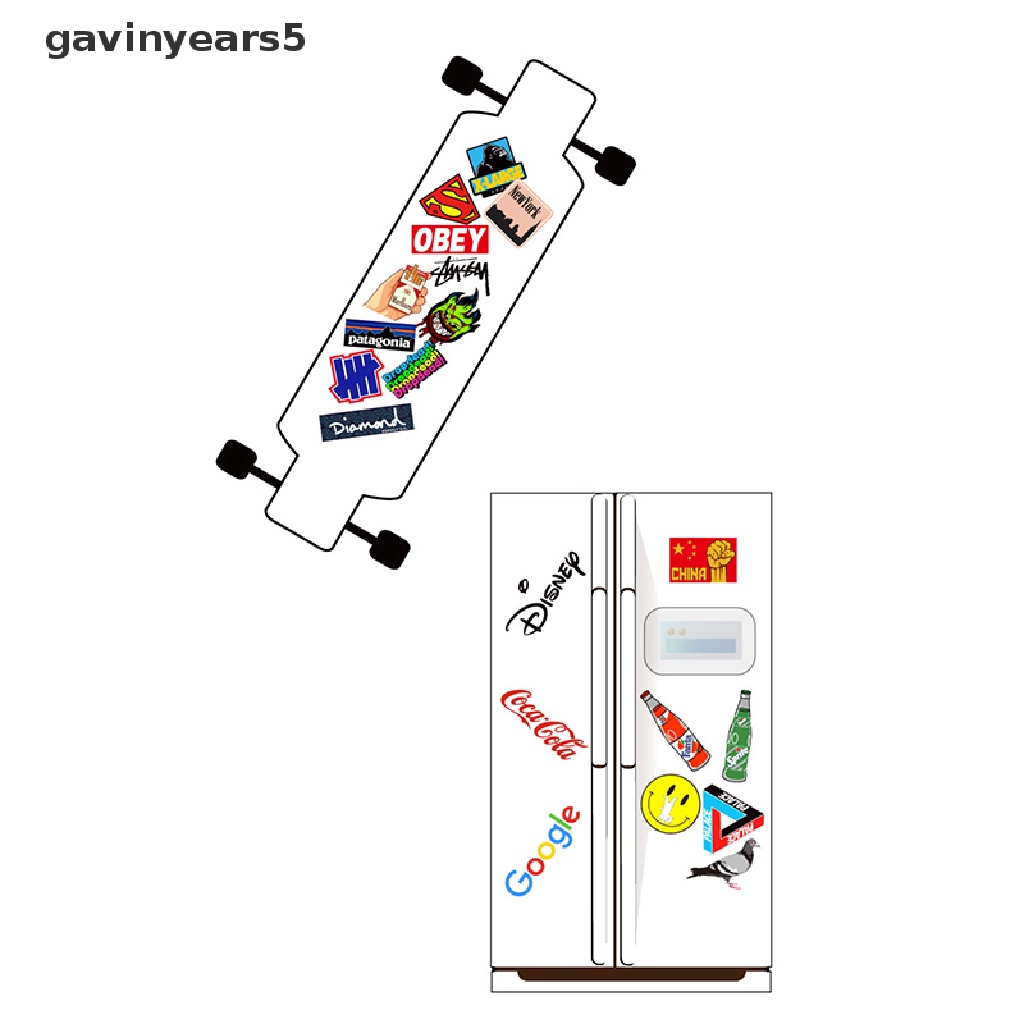 Set 100 Miếng Dán Graffiti Phong Cách Cổ Điển Thời Trang Dùng Trang Trí Vali / Laptop / Ván Trượt / Xe Hơi