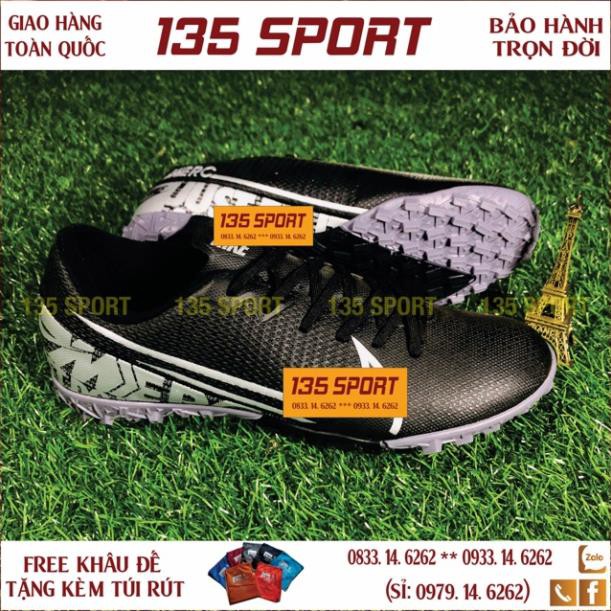 12-12 NEW HOT- Giày đá bóng Trẻ em Vapor 13 đen TF (Size 35-38) bán chạy Đẹp