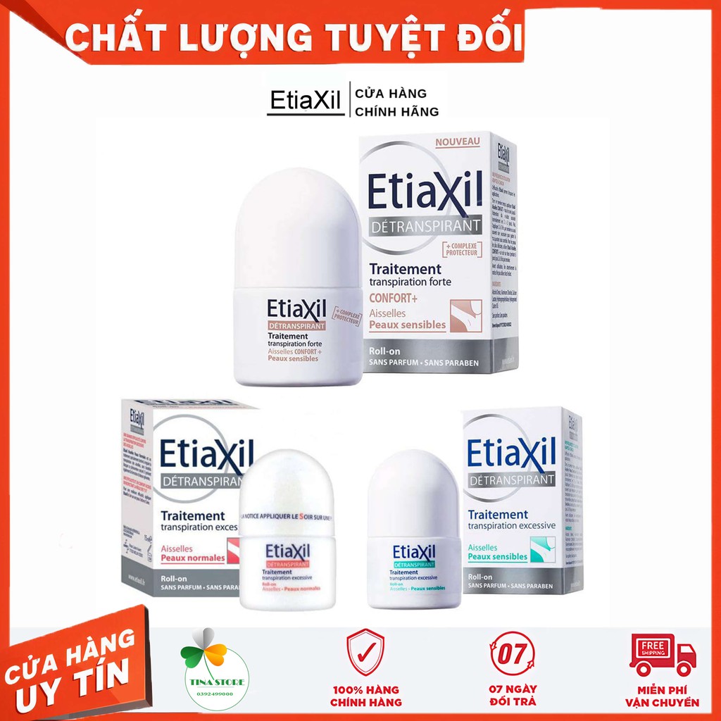 [Chính Hãng] Lăn Khử Mùi Etiaxil Của Pháp, Ngăn Tiết Mồ Hôi, Khử Mùi Hôi Hiệu Quả - Lăn Nách Etiaxil 15ml