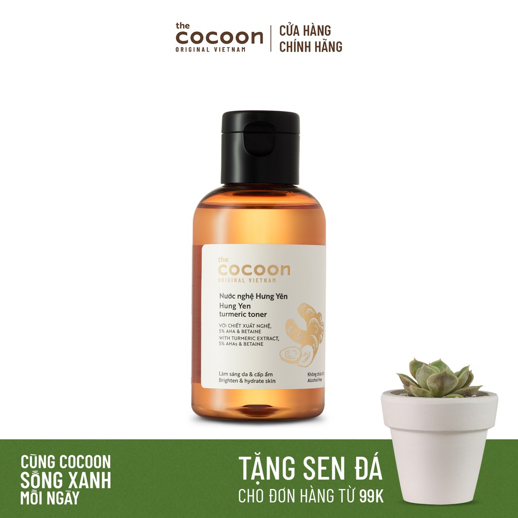 Nước nghệ Hưng Yên (toner) Cocoon làm sáng da & cấp ẩm 140ml