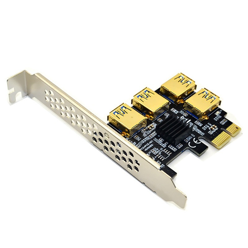 Card Mở Rộng Chuyển Đổi Từ Pci-E 1 Sang 4 Usb3.0 + 4xpcie 1x Sang 16x L4Pin | BigBuy360 - bigbuy360.vn