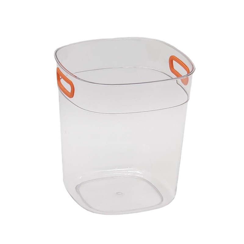 Thùng Rác Tái Chế Hình Vuông Trong Suốt Với Tay Cầm Silicon Tiện Dụng Cho Gia Đình / Phòng Khách / Phòng Ngủ / Nhà Bếp