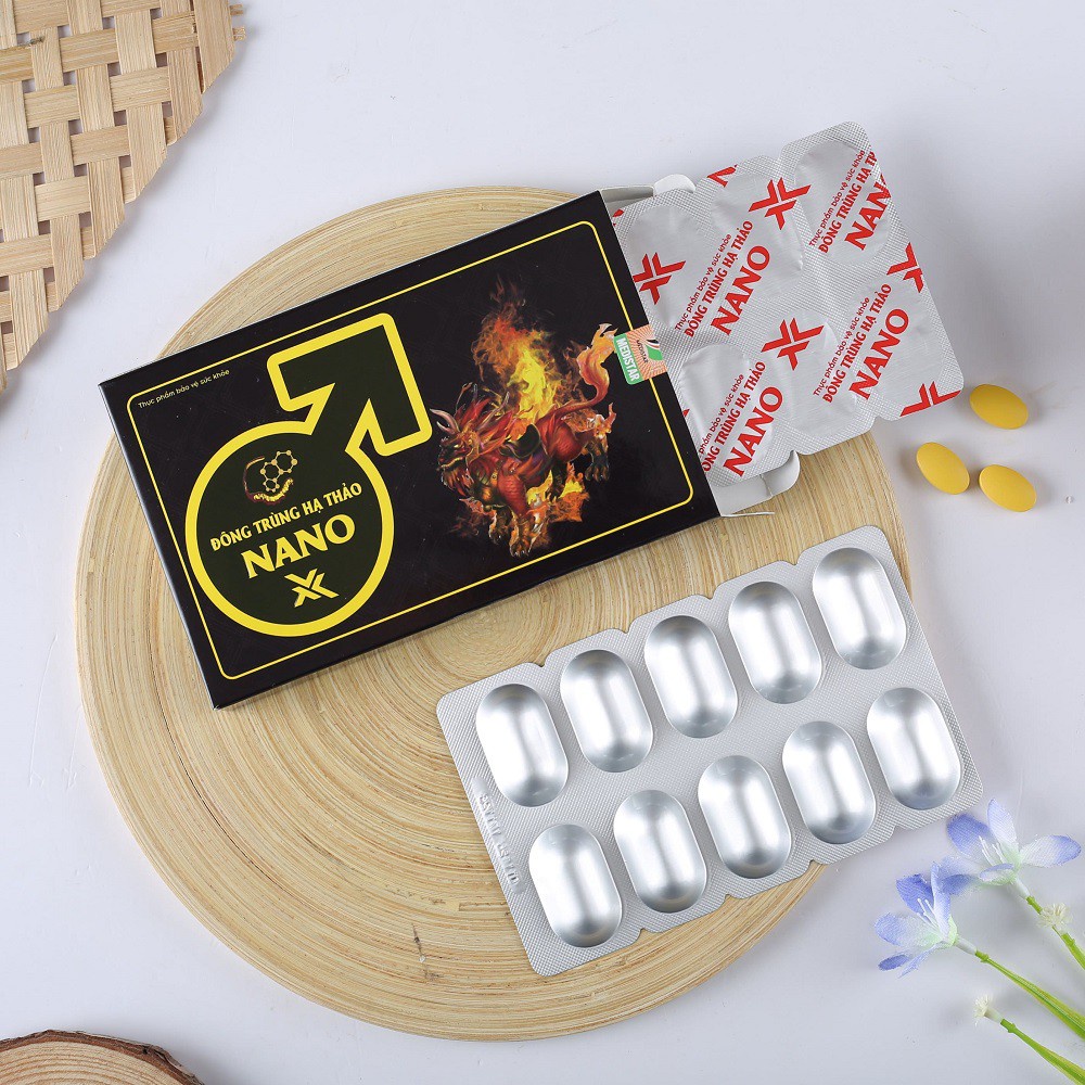 Viên Uống NANO X Nano Đông Trùng Hạ Thảo Bổ Thận, Hỗ Trợ Tăng Cường Sinh Lý Nam, Hộp 30 Viên