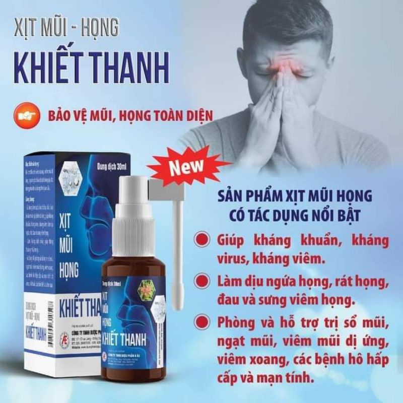 Xịt mũi họng KHIẾT THANH giúp thông thoáng mũi họng