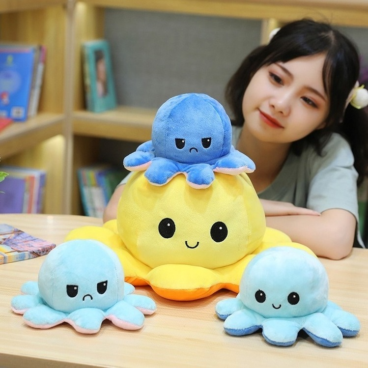 30CM / 40CM Bạch tuộc nhồi bông cảm xúc - Reversible Octopus/Bạch Tuộc Đồ Chơi Nhồi Bông @STTEAM