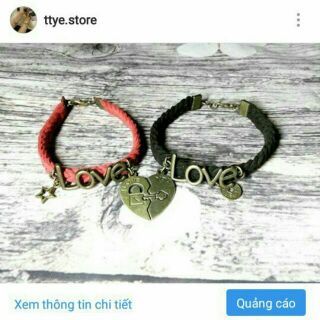 Vòng tay cặp love đỏ, đen
