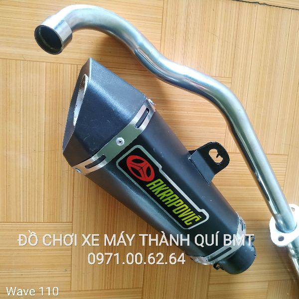 Pô độ Akrapovic Wave 110 Wave RSX kèm cổ inox -Pô độ Wave 110 Wave RSX