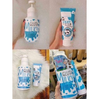 Bộ sữa tắm sữa bò Milky Gluta