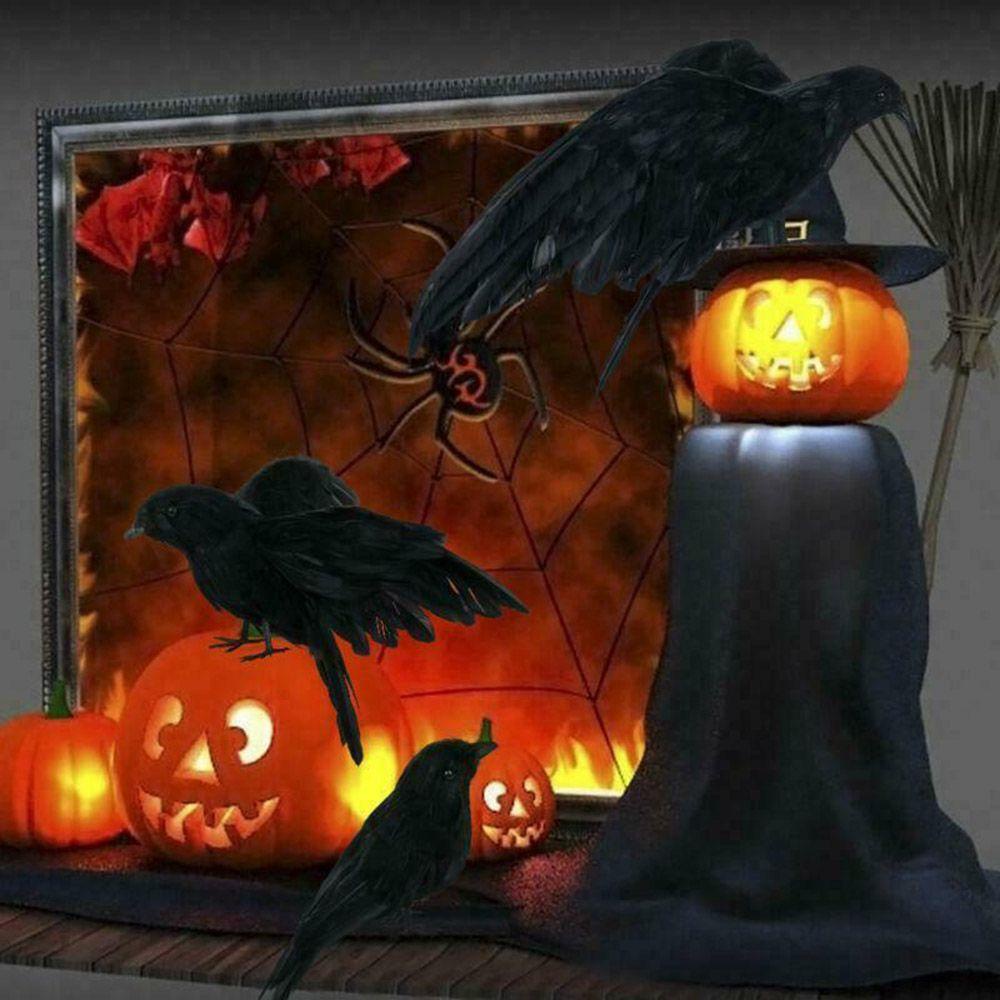 Jane Đạo Cụ Trang Trí Halloween Quạ Đen Mới