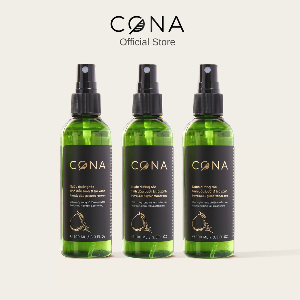Nước dưỡng tóc tinh dầu bưởi và trà xanh cona 100ml giúp tóc chắc khỏe (3x100ml)
