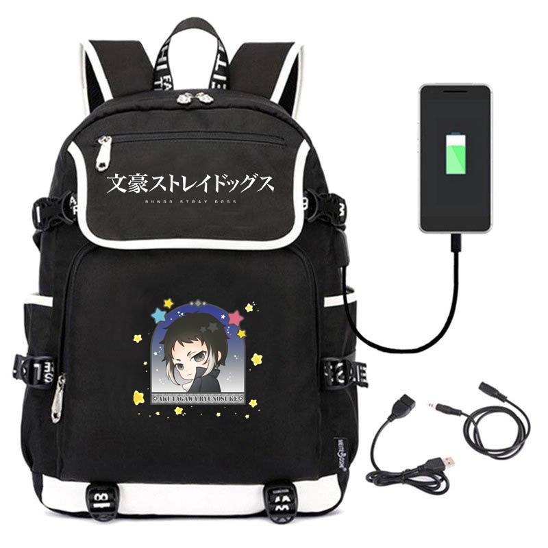 Balo nắp ngang in hình  anime BUNGOU STRAY DOGS chibi thiết kế thông minh đi học cho nam nữ