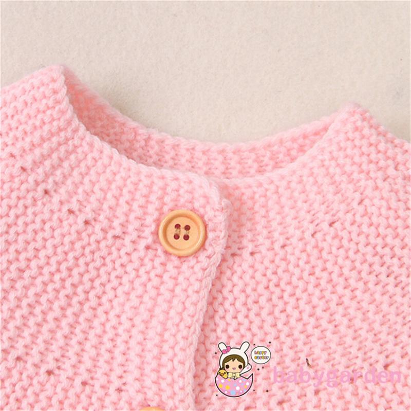 ღ♛ღBaby Girl Knitted Long Sleeve Round Nech Sweaters Jacket Outwear Clothes