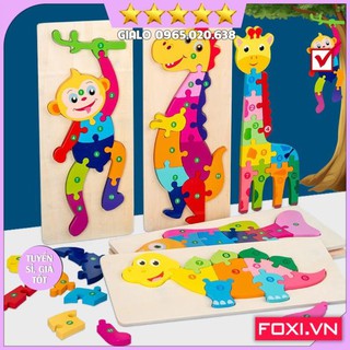Miếng lắp ghép theo số thành hình các con vật Foxi-gần gũi-dễ thương-nhiều màu sắc-món đồ chơi lý thú dành cho các bé