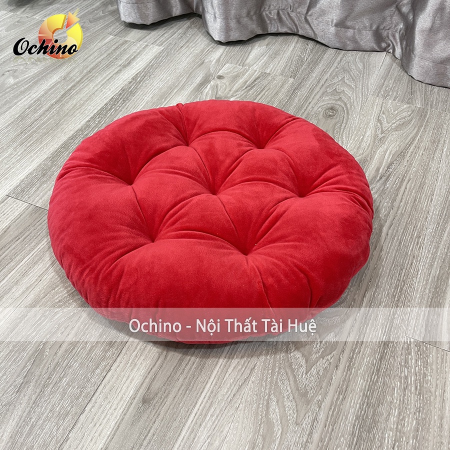 Đệm Tròn Ghế Ban Công, Đệm Ngồi Bệt Quán Trà Sữa, Yoga Vải Nhung Mệm Mịn Size 40Cm ( Đủ Màu)