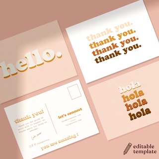 Image of Thank You Card 2 sisi 100pcs + Box Bebas Custom design