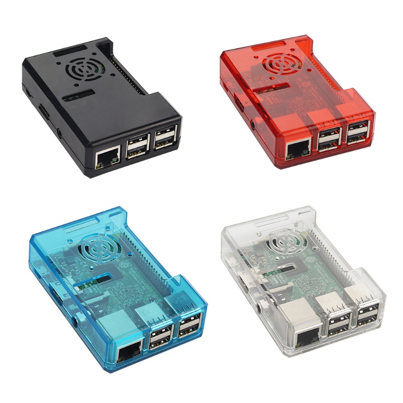 Bộ Vỏ Nhựa Acrylic Kèm Quạt Tản Nhiệt Cho Raspberry Pi 3 Model B Raspberry Pi 3