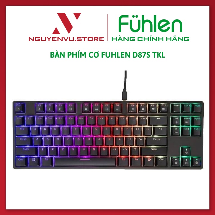 Bàn phím cơ Gaming Fuhlen D87S RGB TKL 87 Phím - Hàng chính hãng