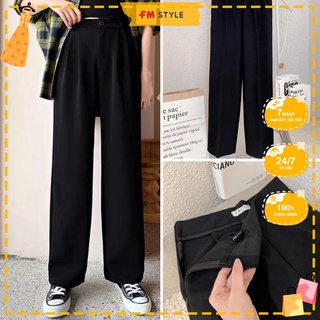 Quần tây 621 nữ lưng cao FM Style ống suông khoá sườn chất vải tuyết mưa xịn tôn dáng thời trang  ulzzang 220120500