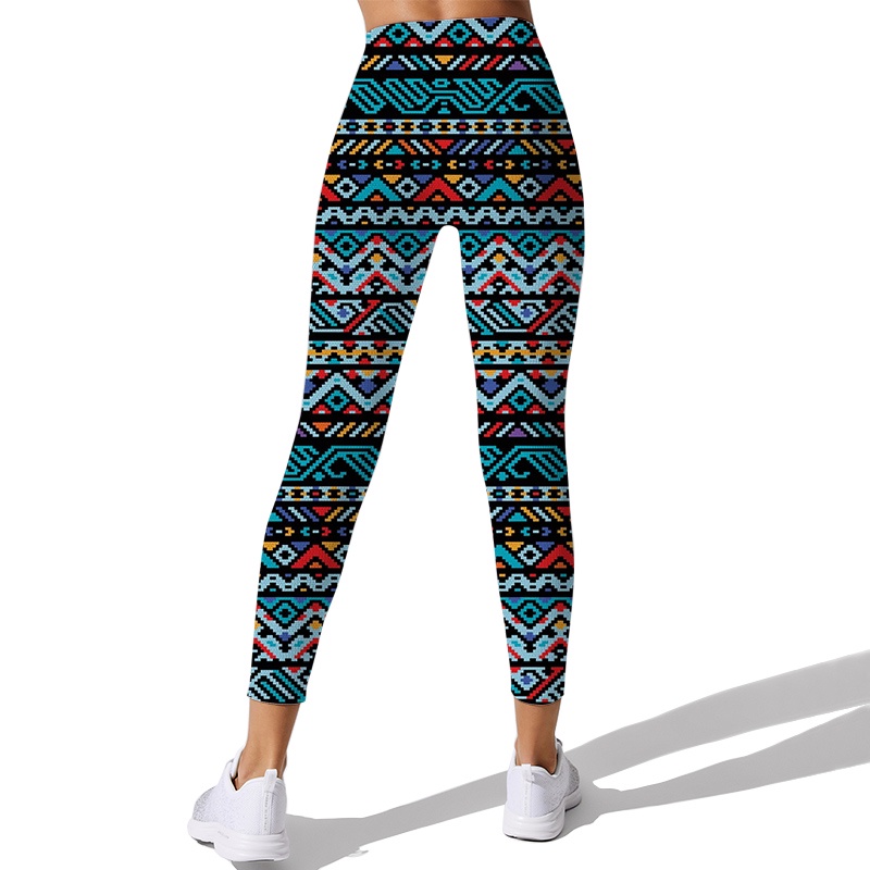 Quần Legging Co Giãn In Họa Tiết Hình Học 3D Chuyên Dụng Tập Yoga Cho Nữ