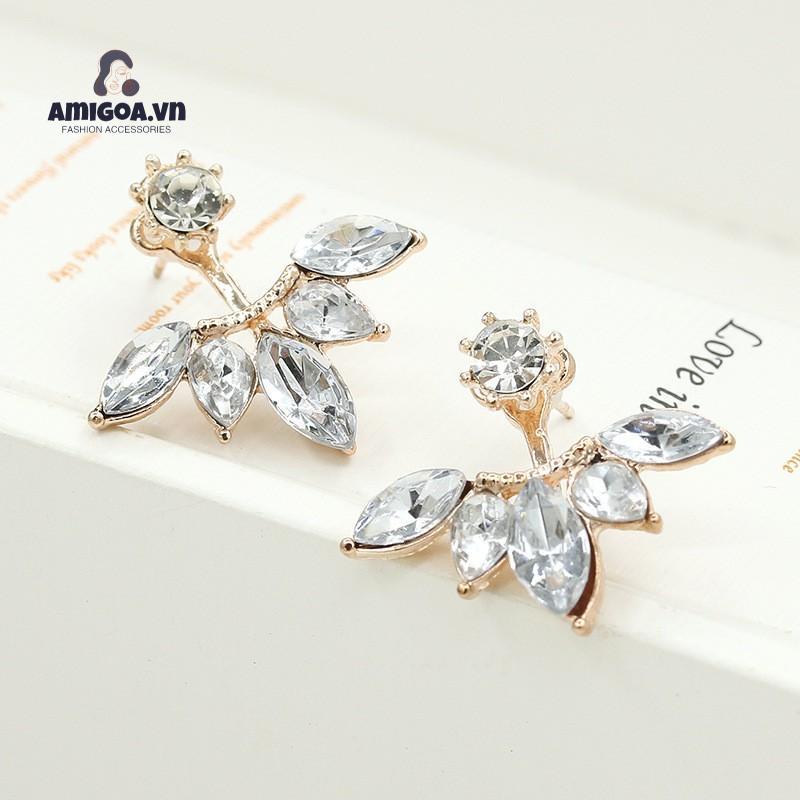 Bông Tai Hình Hoa Cúc Đính Đá zircon Bằng Hợp Kim Đơn Giản Thời Trang
