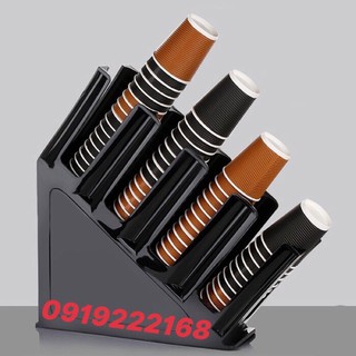 Kệ để ly 4 ngăn dạng nghiêng loại nhựa dày