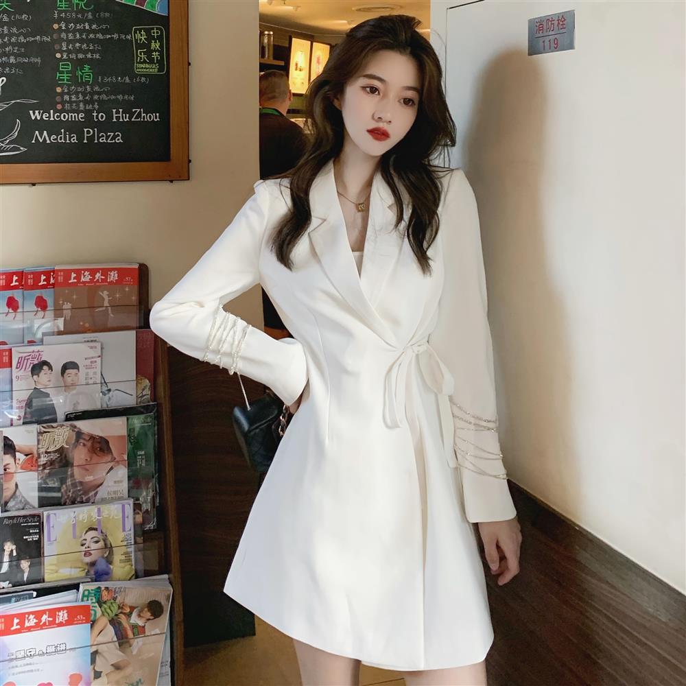 Đầm Tay Dài Cổ Bẻ Eo Thắt Dây Thời Trang Dành Cho Nữ | BigBuy360 - bigbuy360.vn