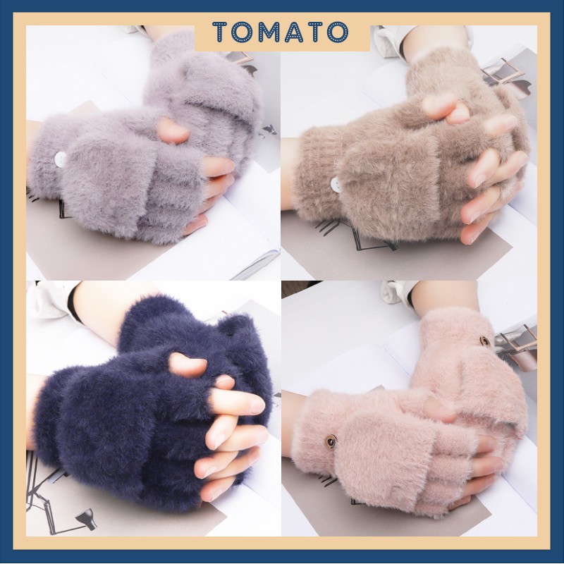 Tất Tay, Găng Tay Mùa Đông Hở Ngón Nam Nữ Dày Dặn Phong Cách Hàn Quốc T113