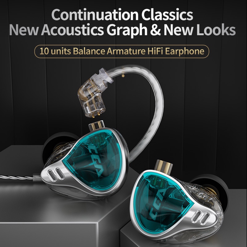 Tai Nghe Thể Thao Có Dây Chống Ồn Cca CA10 HIFI 5BA