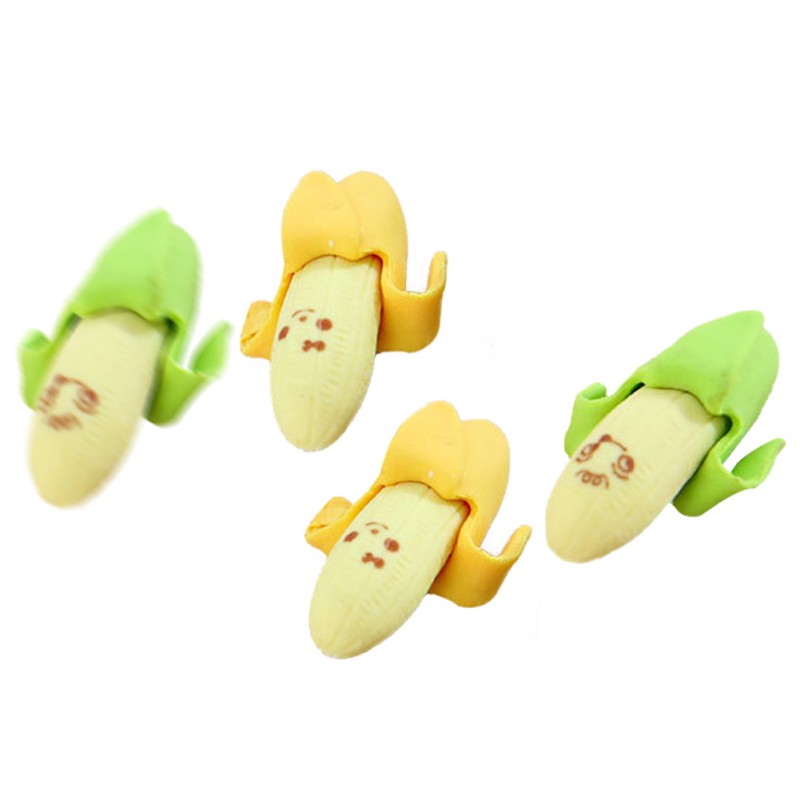 Cục tẩy bút chì thiết kế quả chuối biểu cảm ngộ nghĩnh đáng yêu